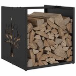 vidaXL Portant de bois chauffage noir 40x40x40 cm