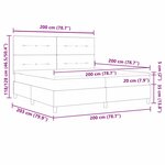 vidaXL Lit à ressort LED avec matelas Bleu foncé 200 x 200 cm tissu