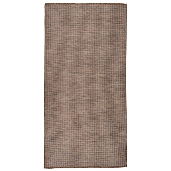 vidaXL Tapis à tissage plat d'extérieur 100x200 cm Marron
