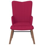 vidaXL Chaise à bascule avec repose-pied Rouge bordeaux Velours