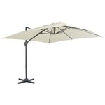 vidaXL Parasol de jardin avec base portable sable