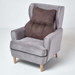 Coussin lombaire ergonomique en suédine  Chocolat - HOMESCAPES