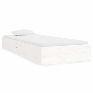 vidaXL Cadre de lit sans matelas blanc bois massif 75x190 cm