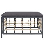 vidaXL Tabouret de jardin avec coussin gris foncé résine tressée