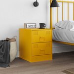 vidaXL Table de chevet jaune 34 5x39x44 cm acier