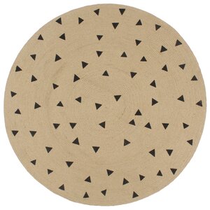 vidaXL Tapis fait à la main Jute avec imprimé à triangles 90 cm
