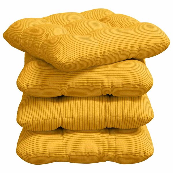 vidaXL Coussins de siège 4 Pièces Jaune clair 45 x 45 cm