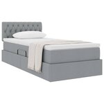 vidaXL Lit avec rangement et matelas Gris clair 90 x 190 cm Velours