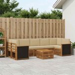 vidaXL Ensemble de canapés d'extérieur 8 pc Naturel et Beige