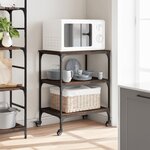 vidaXL Chariot de cuisine chêne marron 60x41x76 cm bois d'ingénierie