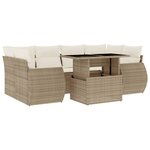 vidaXL Salon de jardin avec coussins 7 Pièces beige résine tressée