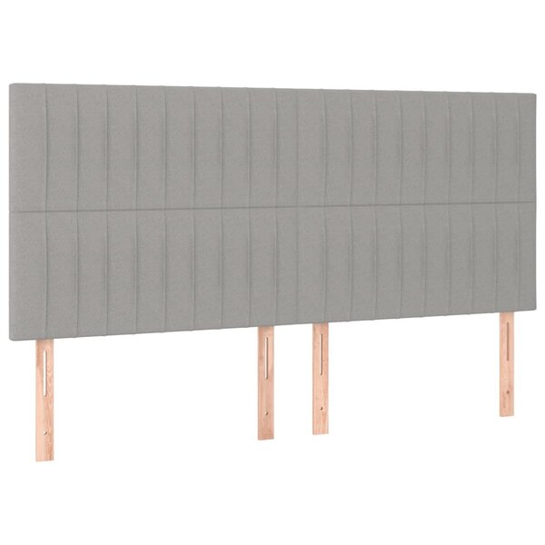 vidaXL Têtes de lit 4 Pièces Gris clair 80x5x78/88 cm Tissu