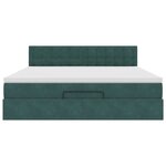 VidaXL Cadre de lit ottoman avec matelas vert foncé 180x200 cm velours