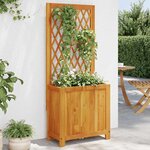 vidaXL Jardinière avec treillis 55x29 5x132 cm bois massif d'acacia