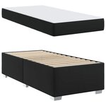 vidaXL Cadre de lit avec matelas Noir 90 x 200 cm tissu