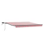 vidaXL Auvent Rétractable Rouge et blanc 450 ×300 cm tissu
