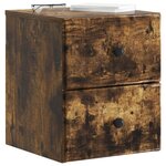 vidaXL Cabinet de chevet mural Chêne fumé 34 5 x 33 x 40 cm