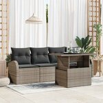 vidaXL Ensemble de canapé de jardin Manuel 5 Pièces Gris 100 x 55 x 73 cm