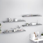 vidaXL Étagères murales flottantes 4 Pièces gris 120x23 5x3 8 cm MDF