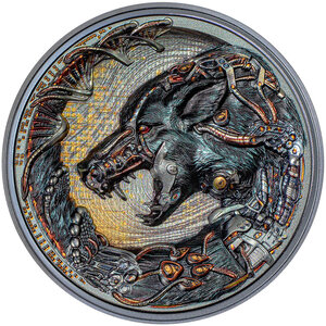 Monnaie DOG Cyborg Revolution Chien 3 Oz Argent 20$ Palau 2023
