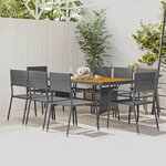 vidaXL Mobilier à dîner d'extérieur 9 Pièces Résine tressée Gris