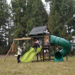 Aire de jeux - Toboggan vert citron et toboggan tubulaire - Cody