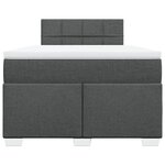vidaXL Sommier à lattes de lit avec matelas Gris foncé 120x200cm Tissu