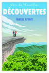 Carte Départ Retraite Vers Nouvelles Découvertes Enveloppe  Affichette Mini Posters Format 17x11 5cm  Au Revoir Couple Voyages Marche à pied Randonnée Paysage Rétro Vintage Verte/Bleue