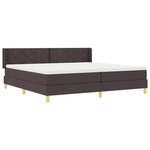vidaXL Lit à ressorts avec matelas Marron foncé 200 x 200 cm tissu