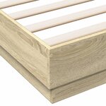 vidaXL Cadre de lit avec LED sans matelas chêne sonoma 140x200 cm