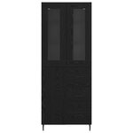 vidaXL Haut Armoire 2 Pièces Chêne noir Bois Aggloméré et Verre