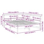 vidaXL Lit bibliothèque sans matelas 160x200 cm bois massif de pin