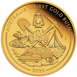 Monnaie FIRST GOLD RUSH 175 Anniversaire 1/4 Oz Or 25$ Australia 2026 (PRÉCOMMANDE)