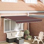 vidaXL Cadre d'auvent Marron 350 x 250 cm Polyester avec revêtement PU