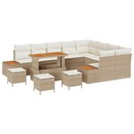 vidaXL Ensemble de canapé de jardin avec coussin 13 Pièces Beige et crème