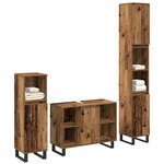 vidaXL Ensemble de meubles de salle de bain 3 pièces en bois ancien
