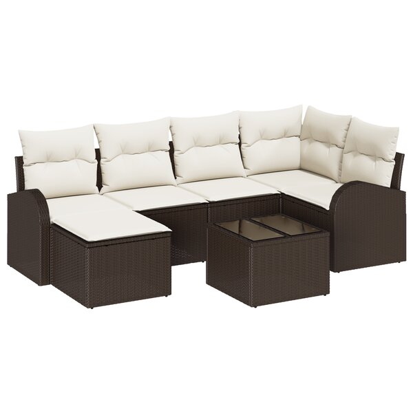 vidaXL Canapés de Jardin 6 Pièces avec coussins gris en poly rattan