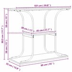 vidaXL Table console Sonoma gris 101 x 35 x 80.5 cm Bois d'ingénierie