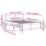 vidaXL Cadre de lit sans matelas 120x200 cm bois de pin massif