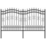 vidaXL Clôture de jardin avec sommet de lance Noir 165 cm