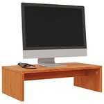 vidaXL Support de moniteur marron miel 50x27x15 cm bois de pin solide