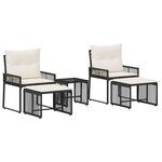 vidaXL Ensemble de meubles d'extérieur 11 Pièces Noir et blanc crème