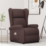 vidaXL Fauteuil de massage Marron foncé Tissu