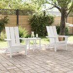 Ensemble de Salon de Jardin vidaXL 3 Pièces Blanc HDPE