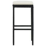 vidaXL Tabourets de bar avec coussins lot de 2 noir résine tressée