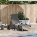 vidaXL Chaise Longue Gris Clair Rotin PE 157 x 55 x 92 cm Pliable