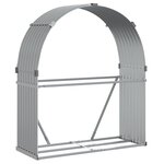 vidaXL Porte-bûches gris clair 120x45x140 cm acier galvanisé