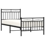 vidaXL Cadre de lit métal sans matelas avec pied de lit noir 90x200 cm