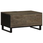 vidaXL Table basse noir 80x50x40 cm bois massif de manguier