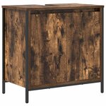 vidaXL Meuble de salle de bain lavabo chêne fumé 60x34 5x60 cm